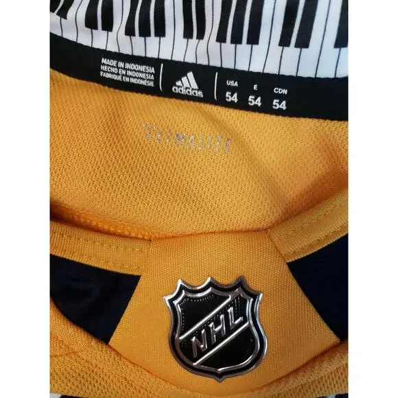Adidas Shirt Nashville Men's predators Kevin FIALA 22 Mens US 48 YELLOW SHIRT #C